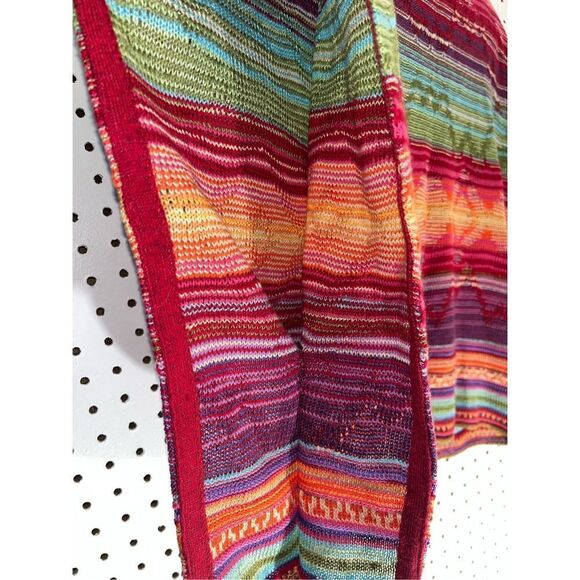 Lauren Ralph Lauren Multicolor Linen Blend Aztec Southwest cape - Picture 3 of 4